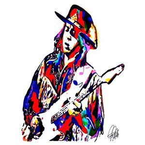 Stevie Ray Vaughan SRV Guitar Music Poster Print Wall Art 18x24